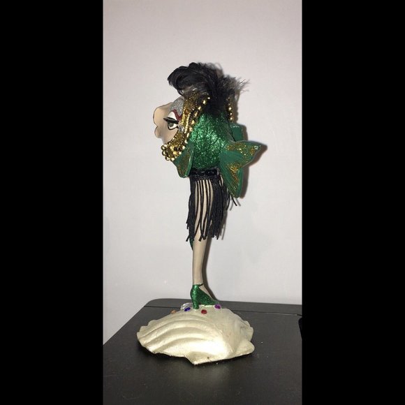 RARE - Katherine’s Collection Kissing Fish Green Glitter Showgirl